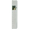 Six Door Locker, Mid grey colour door. 300mm deep. Padlock fitting.