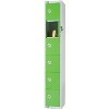 Six Door Locker, Green colour door. 300mm deep. Cam lock.