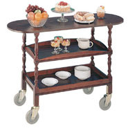 Two Tier Trolley, Sturdy castors with wipe clean laminate tops.