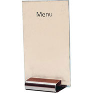 Menu Card Holder, Polished stainless steel. For A5 menu cards (not supplied).