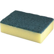 Sponge Scourer, Absorbent sponge with hardwearing scourer. Box quantity 10.