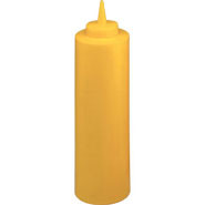 Squeeze Sauce Bottle, Yellow. 12oz capacity. Soft and flexible polyethylene.