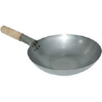 Wok - Mild Steel, Flat Base. 12.75" diameter