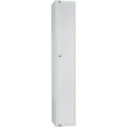 Single Door Locker, Mid grey colour door. 450mm deep. Padlock fitting.