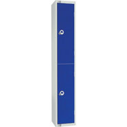Two Door Locker, Blue colour door. 450mm deep. Padlock fitting.