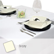 Plain Polyester - Ivory, Tablecloth. 1778 x 2743mm (70 x 108"). 