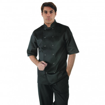 Whites Vegas Unisex Chefs Jacket Short Sleeve Black S