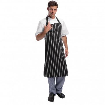 Whites Butchers Apron Black and White Stripe