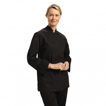 Chefs Works Carlisle Executive Unisex Chefs Jacket Black Pinstripe L