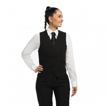 Ladies Waistcoat Black with Black Buttons Size 12