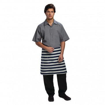 Chef Works Urban Chesapeake Wide Stripe Half Bistro Apron Indigo