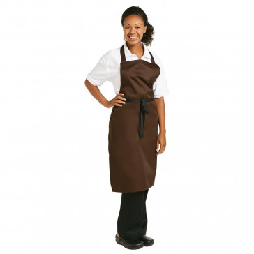 Whites Polycotton Bib Apron Chocolate