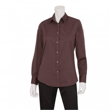 Chef Works Urban Womens Fremont Denim Shirt Brown L