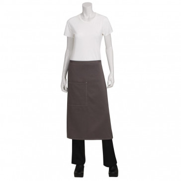 Chef Works Soho Wide Bistro Apron with Pocket Grey