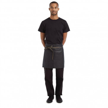 Chef Works Urban Wet Look Boulder Half Bistro Apron Black and Brown