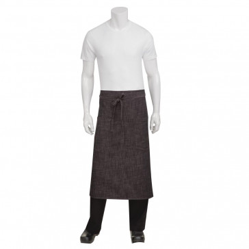 Chef Works Urban Corvallis Crosshatch Bistro Apron Black and Burgundy