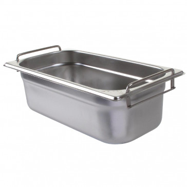 Vogue Stainless Steel 1/3 Gastronorm Pan With Handles 100mm
