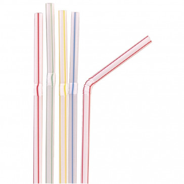 Fiesta Striped Flexible Straws