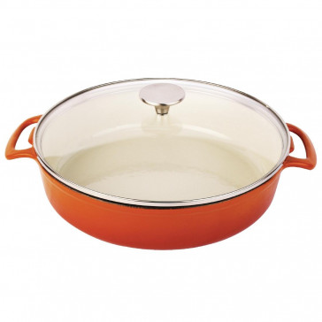 Vogue Round Shallow Casserole Dish Orange 3.5L