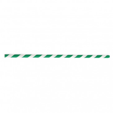 Paper Straws Green and White Stripes