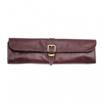 Boldric One Buckle Leather Knife Bag Brown 8 Slots