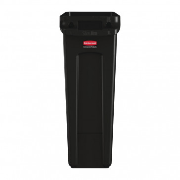 Rubbermaid Slim Jim Container with Venting Channels Black 87Ltr