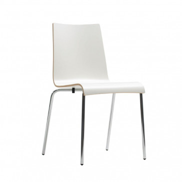 Bolero Plyform Stacking Sidechair White (Pack of 4)