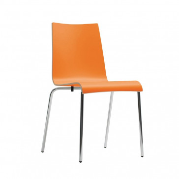 Bolero Plyform Stacking Sidechair Orange (Pack of 4)