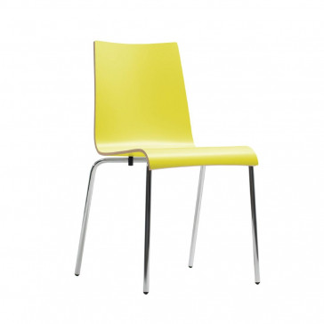 Bolero Plyform Stacking Sidechair Yellow (Pack of 4)