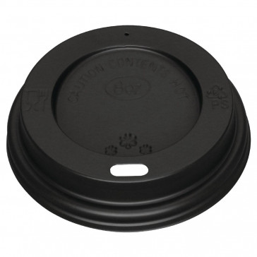 Fiesta Black Lid for Coffee Cups 8oz 50 Pack