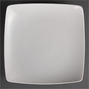 Olympia Whiteware Square Bowled Plates 250mm