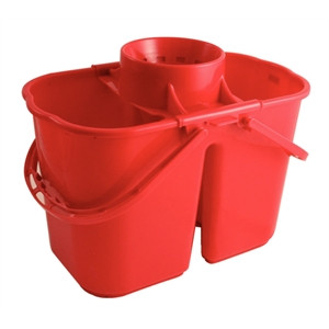 Jantex Colour Coded Twin Mop Buckets Red