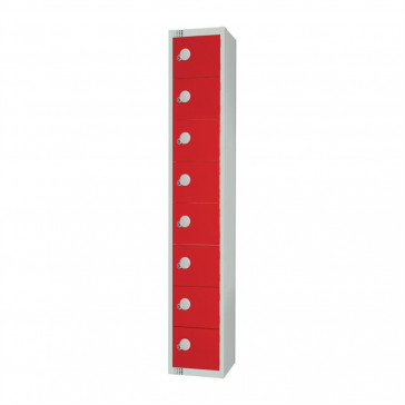 Elite Eight Door Padlock Locker Red
