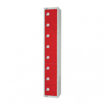 Elite Eight Door Camlock Locker Red