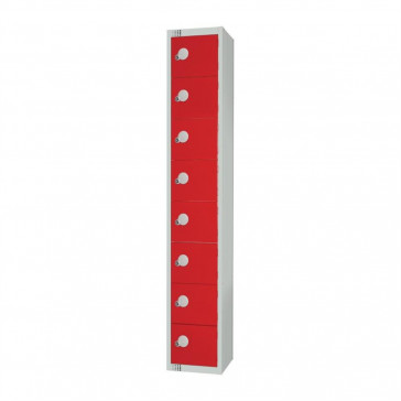 Elite Eight Door Padlock Locker Red