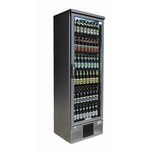 Gamko Upright Bottle Cooler - Single Hinged Door 300 Ltr Black