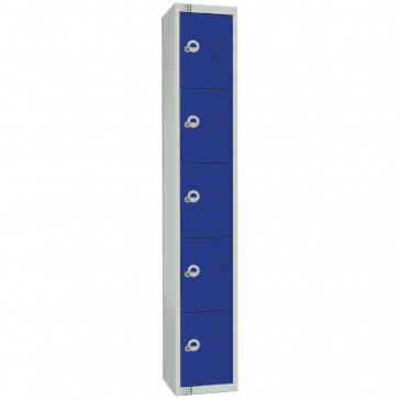 Elite Five Door Camlock Locker Blue