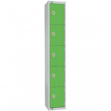 Elite Five Door Camlock Locker Green
