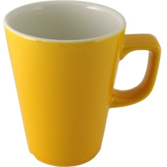 Churchill New Horizons Colour Glaze Cafe Late Mugs Yerllow 340ml