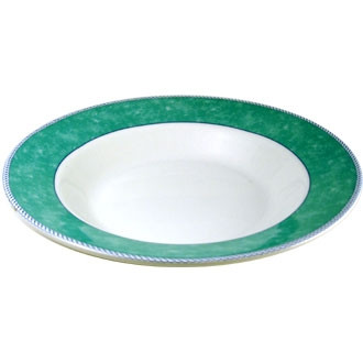 Churchill New Horizons Marble Border Pasta Plates Green 300mm