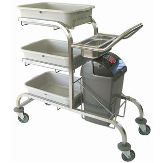 Craven Three Tier Stainless Steel Bussing Trolley