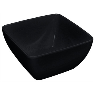 Curved Black Melamine Bowl 8"