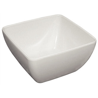 Curved White Melamine Bowl 8"