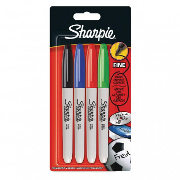 Sharpie Fine Permanent Marker Std. Assorted 4 Pack