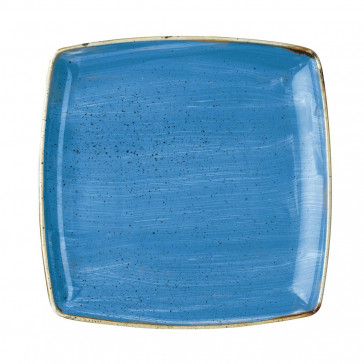 Churchill Stonecast Deep Square Plates Cornflower Blue 265mm