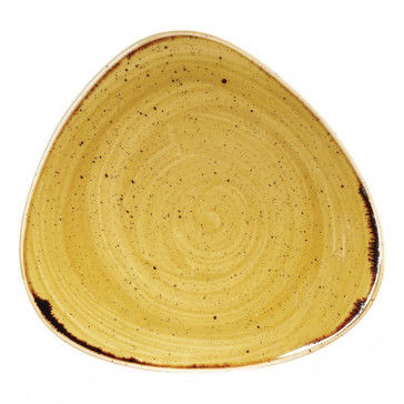 Churchill Stonecast Triangular Plates Mustard Seed Yellow 229mm