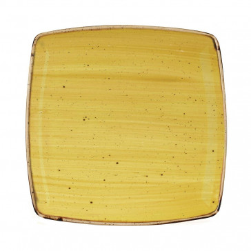 Churchill Stonecast Deep Square Plates Mustard Seed Yellow mm