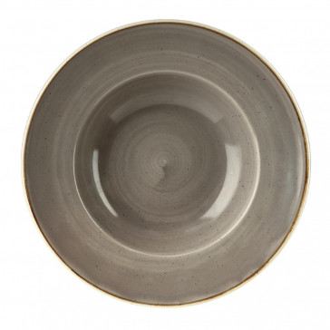 Churchill Stonecast Round Wide Rim Bowls Peppercorn Grey 240mm