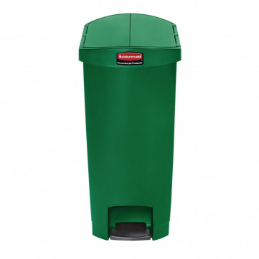 Rubbermaid Slim Jim End Step on Pedal Bin Green 50 Ltr