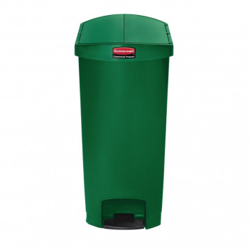 Rubbermaid Slim Jim End Step on Pedal Bin Green 68 Ltr
